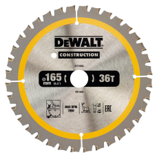 Диск пильный CONSTRUCTION DeWALT DT1950 : 165 х 20, 36Т, 7000об/мин, ширина распила 1.86мм