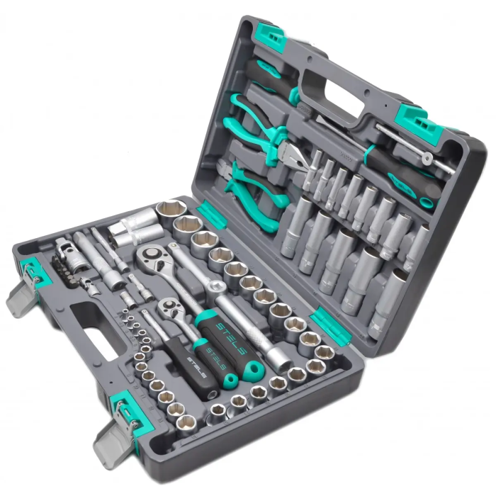 Профессиональный набор ручного инструмента Stels 69 шт.,1/2, 1/4, набор для авто и дома (14108)