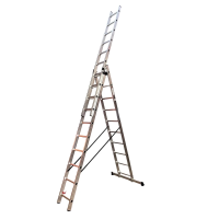 Лестница алюминиевая трёхсекционная GTM KME310 3x10 ступенек 2.72-6.5м (39947)