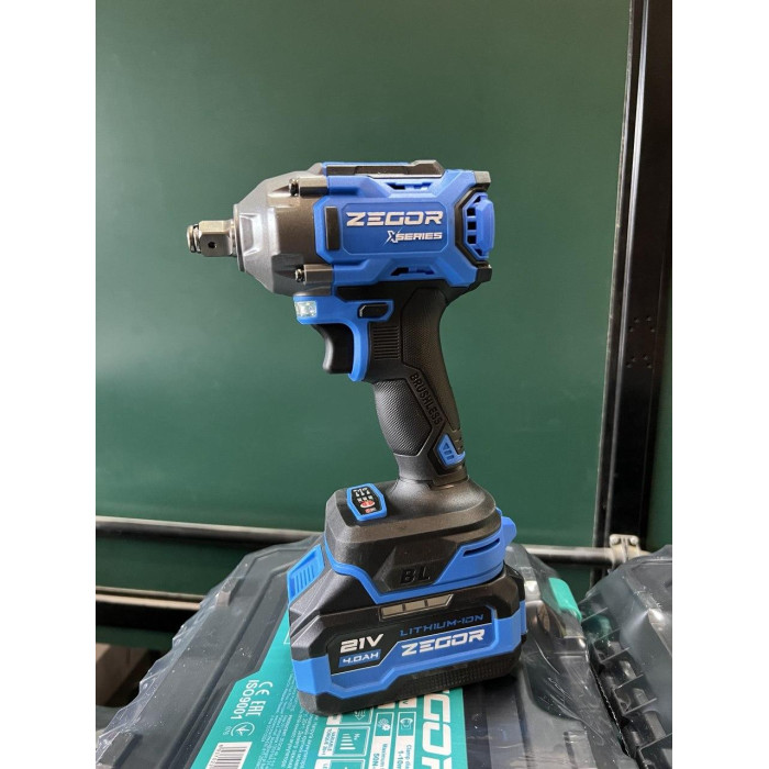 Гайковерт аккумуляторный бесщеточный ZEGOR SDAX-21BL-500 (акум 21V 4Ah 2шт и зарядка)