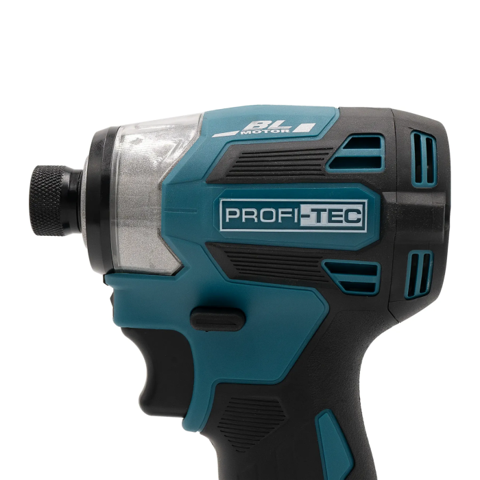 Мощный аккумуляторный импульсный винтоверт PROFI-TEC PID1820BL POWERLine: с АКБ 2шт-20V 2Ah, набор бит