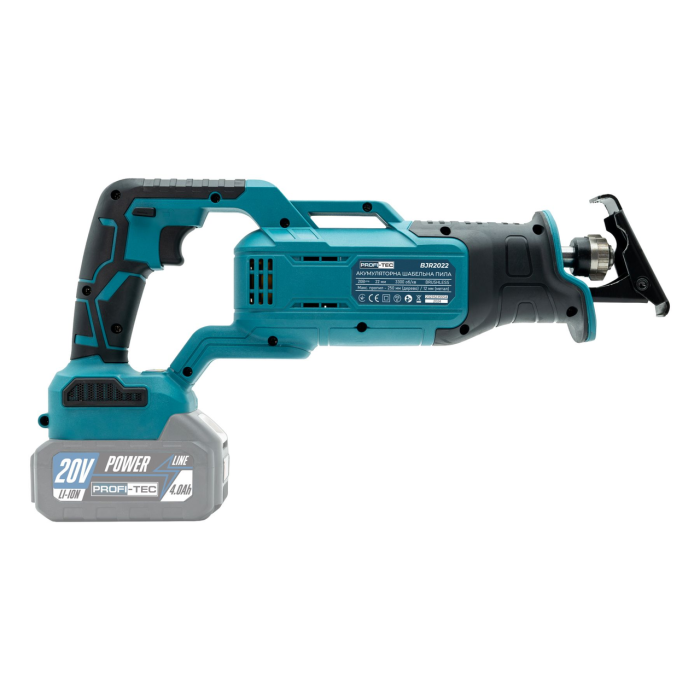 Аккумуляторная сабельная пила PROFI-TEC BJR2022 POWERLine: с АКБ 20V 4.0Аг (006611)