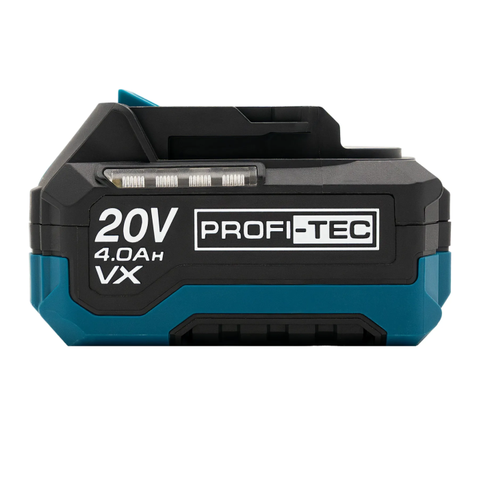 Аккумуляторная батарея PROFI-TEC PT2040VX POWERLine : 20V, 4.0Аh, с индикатором заряда, высокоточная (007021)