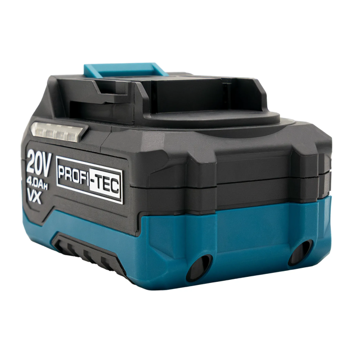 Аккумуляторная батарея PROFI-TEC PT2040VX POWERLine : 20V, 4.0Аh, с индикатором заряда, высокоточная (007021)