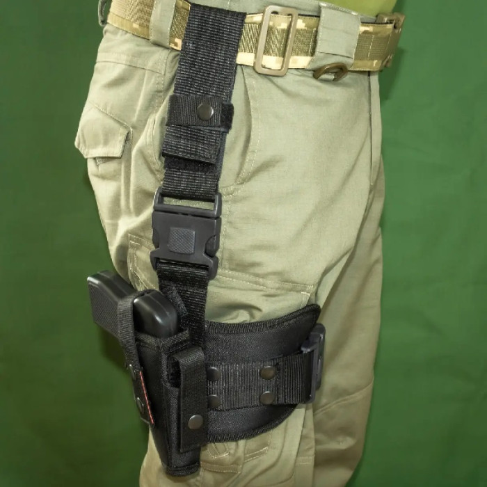 Кобура на бедро для ПМ кордура Kirasa черная (KI282)