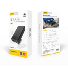 Power Bank Aspor A306 Fast Charge 30000mAh (USB-C/USB/Type-C/Lightning/22.5W)- чорний (900124)