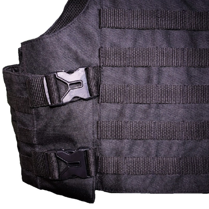 Плитоноска с установкой боковой и кевларовой защиты кордура Kirasa черная (KI101)