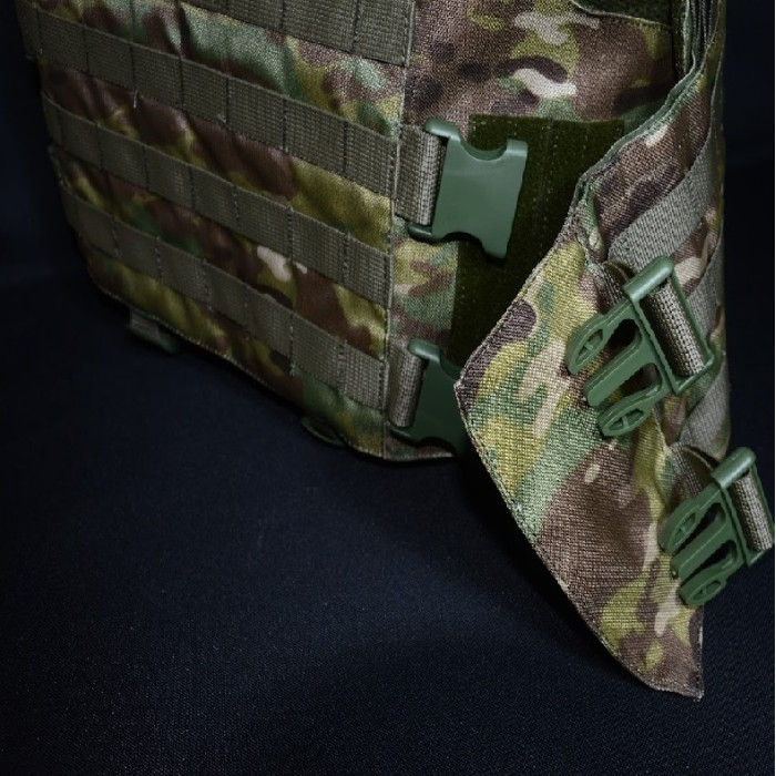 Плитоноска с установкой боковой и кевларовой защиты кордура Kirasa мультикам(KI102)