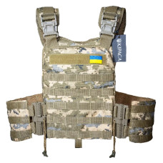 Плитоноска з швидкоскидом та кишенями кордура Kirasa піксель (Арт.KI1051)