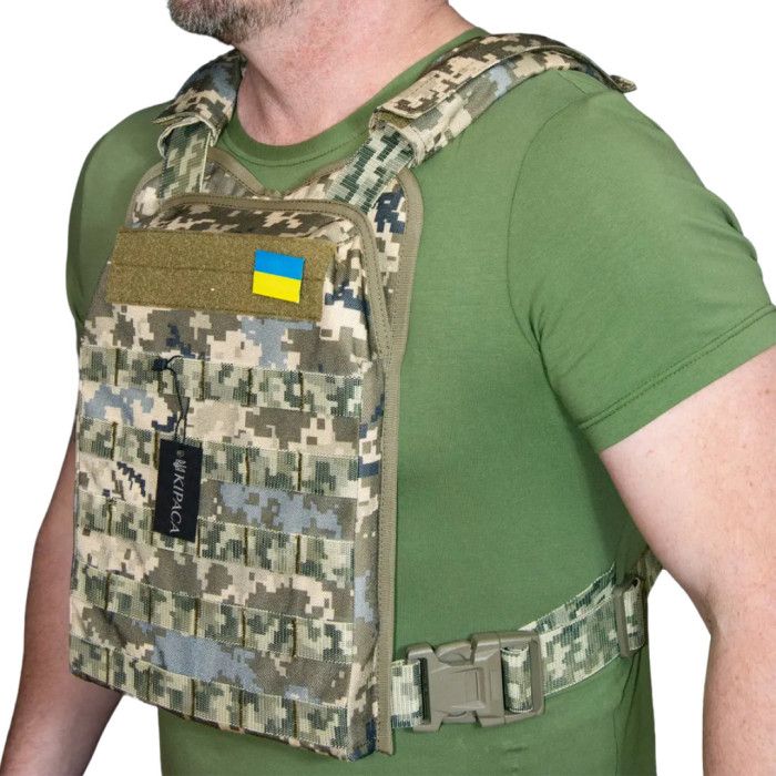 Плитоноска полегшена з кордури Kirasa піксель (Арт.KI1013)