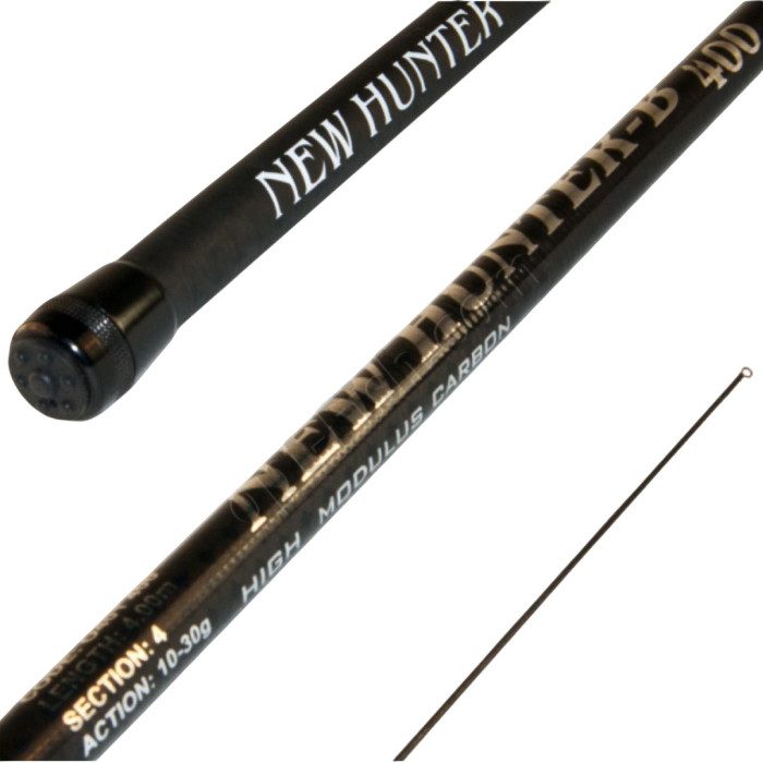 Вудка карбонова NEW HUNTER з кільцями 6м CARBON (GL5869)