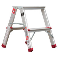 Драбина алюмінієва двостороння, 2 сходинки, висота: 440 мм, 150 кг