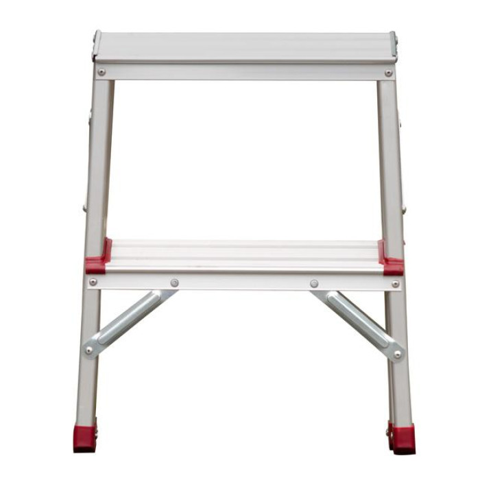 Драбина алюмінієва двостороння, 2 сходинки, висота: 440 мм, 150 кг