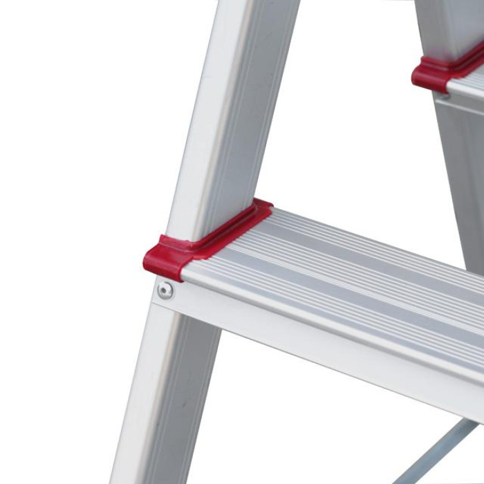 Драбина алюмінієва двостороння, 2 сходинки, висота: 440 мм, 150 кг