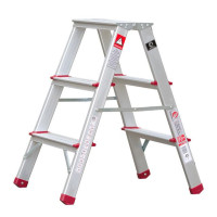 Драбина алюмінієва двостороння, 3 сходинки, висота: 668 мм, 150 кг