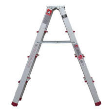 Драбина алюмінієва двостороння, 4 сходинки, висота: 876 мм, 150 кг