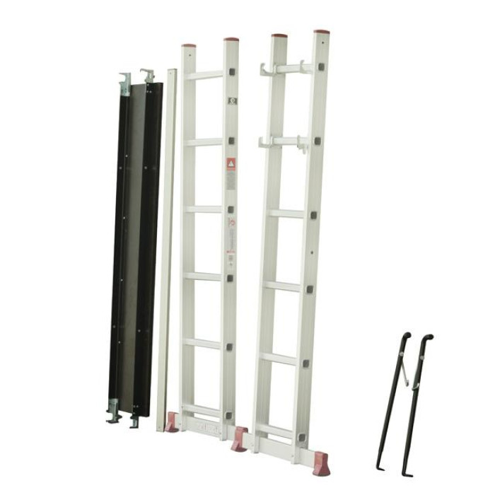 Драбина-поміст, 2×6 сходинок, алюміній, 150 кг