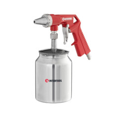 Пістолет піскострумінний, пневматичний, форсунка: 6 мм, нижня подача піску, металевий бачок 1000 мл, 8 атм