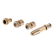 Насадка латунна для поливу, 1/2", плавне регулювання потоку води, набір аксесуарів для підключення, STORM