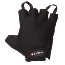 Рукавичка без пальців, еко шкіра "amara", захисні вставки на долоні, вставки з лайкри на тильній стороні, фіксація ремінцем на липучці, 10"