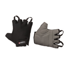 Рукавичка без пальців, еко шкіра "amara", захисні вставки на долоні, вставки з лайкри на тильній стороні, фіксація ремінцем на липучці, 10"