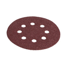 Круг наждаковий на липучці з отворами 125 мм, папір клас С, щільність 140 г/м², К60, 5 од.