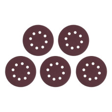 Круг наждаковий на липучці з отворами 125 мм, папір клас С, щільність 140 г/м², К120, 5 од.