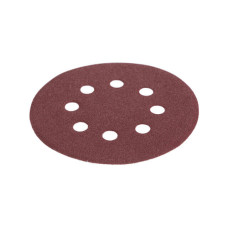 Круг наждаковий на липучці з отворами 125 мм, папір клас С, щільність 140 г/м², К120, 5 од.