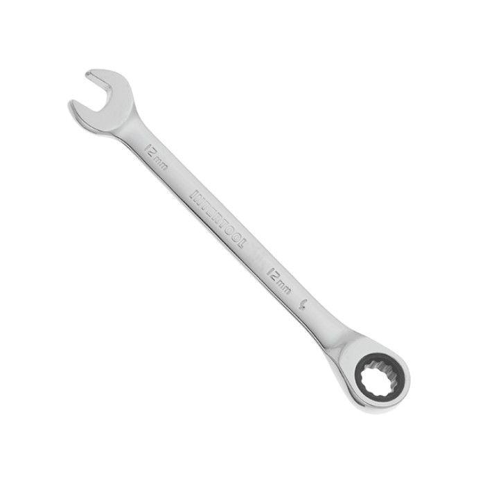 Ключ комбінований, з тріскачкою, 12 мм, Cr-V, професійний, DIN3113