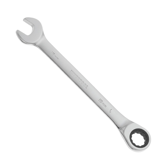 Ключ комбінований із тріскачкою 19мм Cr-V; PROF DIN3113