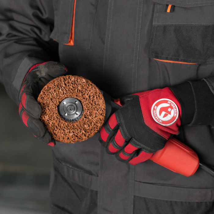 Диск зачисний із спіненого абразиву, оранжевий, 125×22,2×13 мм, P46, T27, 7600 об/хв