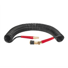 Шланг BLACK M-Flex 5,5×8 мм, 10 м, спіральний поліуретановий, з поворотним шарніром, латунними швидкороз'ємними з'єднаннями, STORM