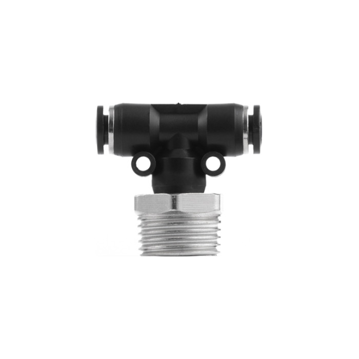 З'єднання цангове Т-образне для поліуретанових та ін. шлангів 6×6 мм, 1/2" зовнішня різьба