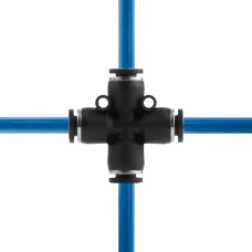 З'єднання цангове Х-образне для поліуретанових та ін. шлангів 6 мм