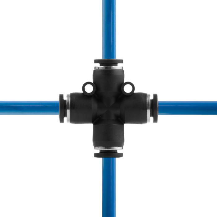 З'єднання цангове Х-образне для поліуретанових та ін. шлангів 6 мм