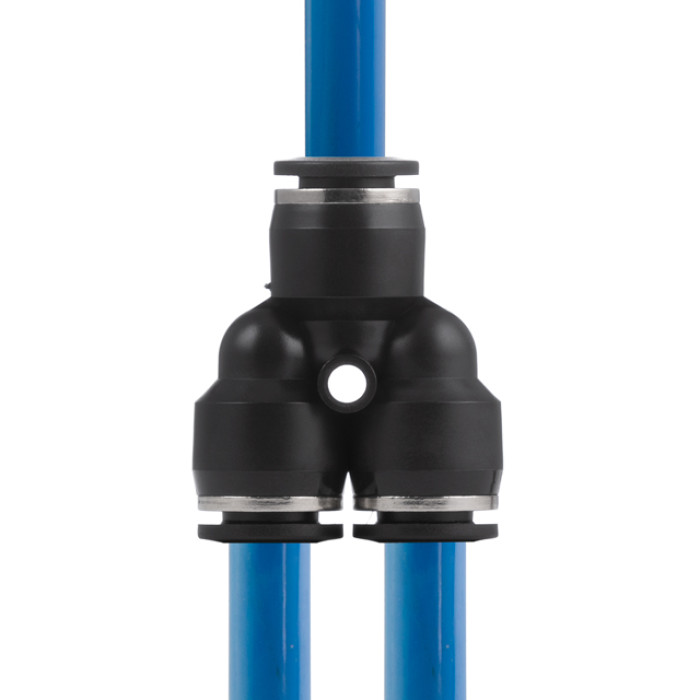 З'єднання цангове Y-образне для поліуретанових та ін. шлангів 10 мм