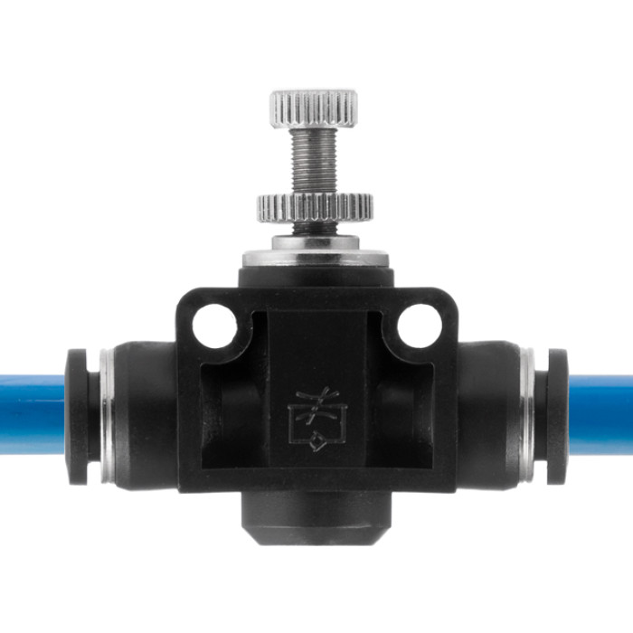 З'єднання цангове пряме з регулятором для поліуретанових та ін. шлангів 8×8 мм