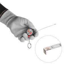 Рулетка зі сталевим полотном, з фіксатором, 1 м, 6 мм