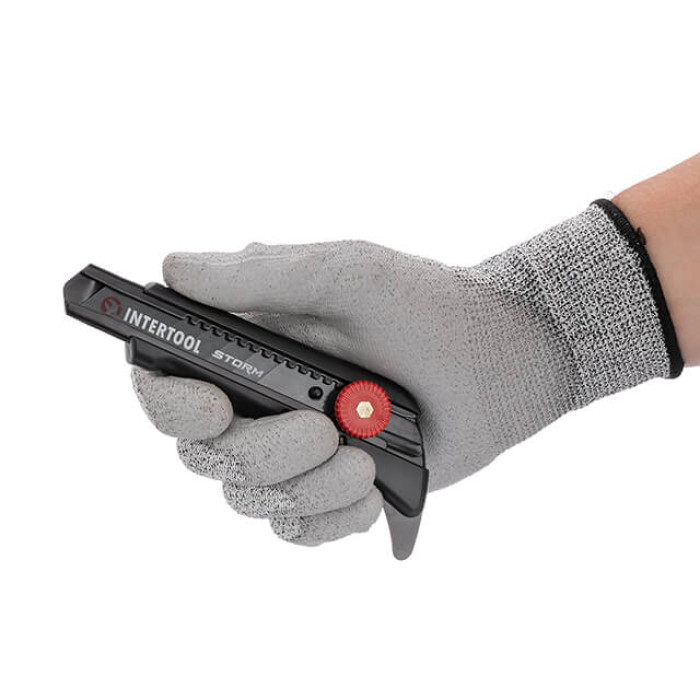 Ніж сегментний для лінолеуму, 18 мм, металева напрямна, гвинтова фіксація STORM