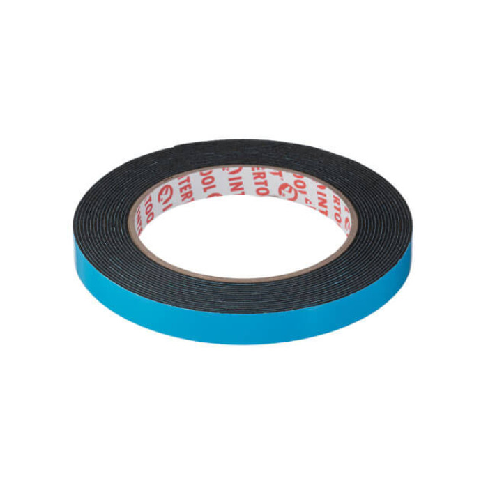 Стрічка клейка двостороння, автомобільна, 5 м, 12×1 мм, чорна, спінений поліетилен