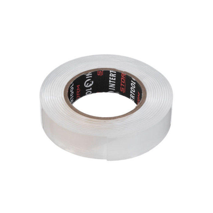 Стрічка клейка двостороння "POWER FIX", 2 м, 15×1 мм, прозора, акрил, STORM