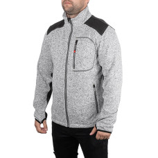 Куртка в'язана SOFTSHELL, сірого кольору з чорними вставками, 100% поліестер, щільність 270 г/м², кишеня на грудях і дві бічні, M