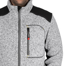 Куртка в'язана SOFTSHELL, сірого кольору з чорними вставками, 100% поліестер, щільність 270 г/м², кишеня на грудях і дві бічні, M