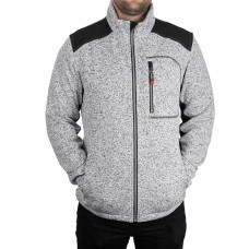 Куртка в'язана SOFTSHELL, сірого кольору з чорними вставками, 100% поліестер, щільність 270 г/м², кишеня на грудях і дві бічні, L