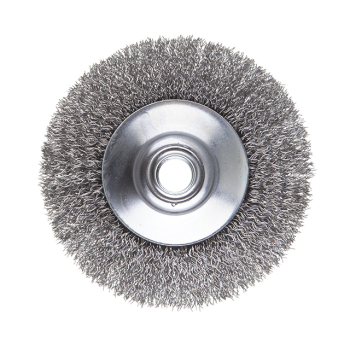 Щітка конусна, 100 мм, M14, кручений дріт, для КШМ, 12500 об/хв