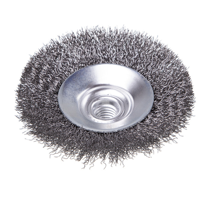Щітка конусна, 100 мм, M14, кручений дріт, для КШМ, 12500 об/хв