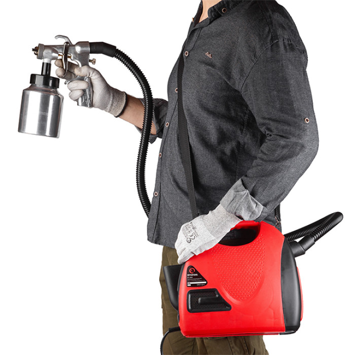 Фарбопульт електричний HVLP, 0,6 кВт, 450-550 мл/хв,форсунка 1,8 мм, бачок 1000 мл, 0,14-0,70 бар