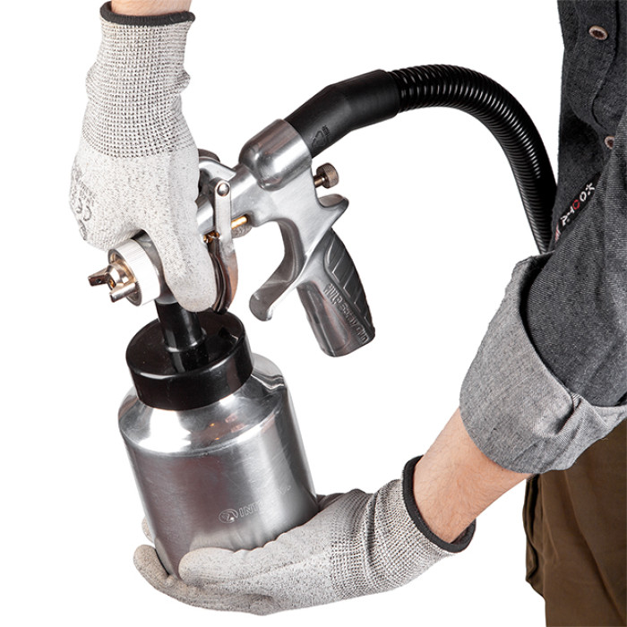 Фарбопульт електричний HVLP, 0,6 кВт, 450-550 мл/хв,форсунка 1,8 мм, бачок 1000 мл, 0,14-0,70 бар