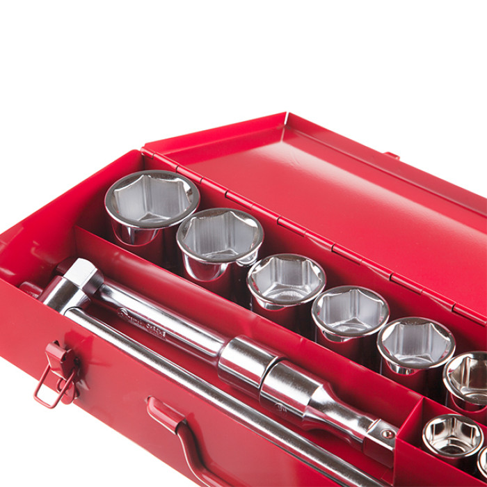 Набір інструментів, проф., 3/4", Cr-V, 20 од., головки: 19-50 мм, металевий кейс