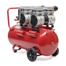 Компресор, 50 л, 2×0,75 кВт, 230 В, 8 атм, 290 л/хв, 1400 об/хв, малошумний, безмасляний, 4 циліндри, 68 дБ